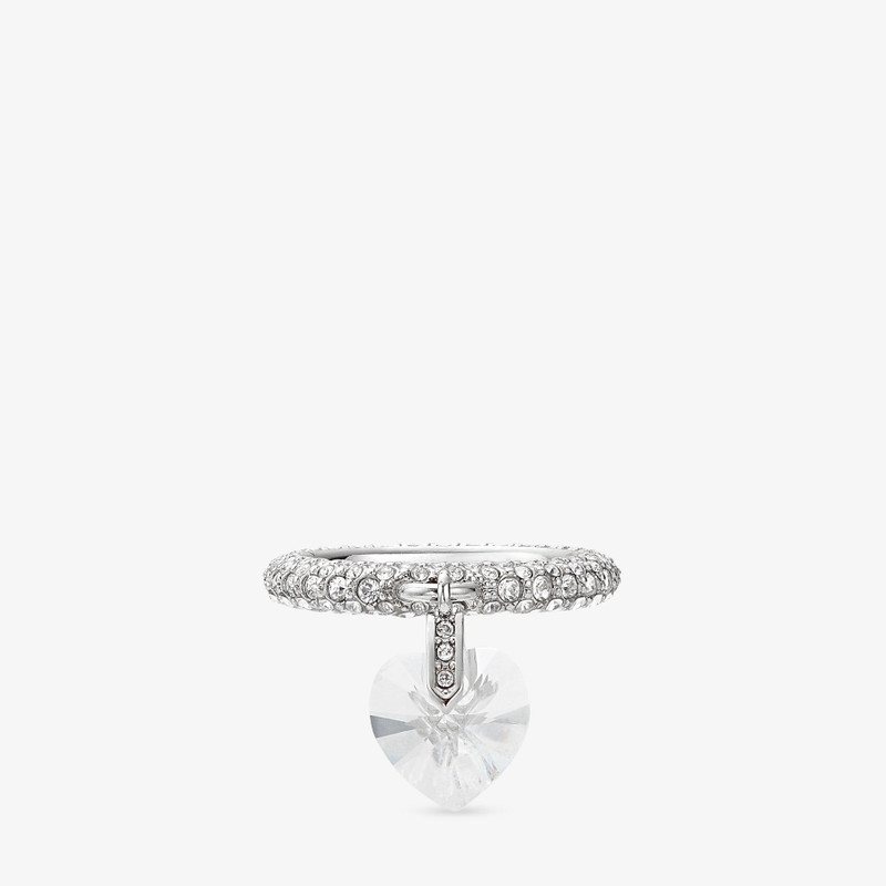 Heart Ring Silver-Finish Heart Ring with Crystals 1
