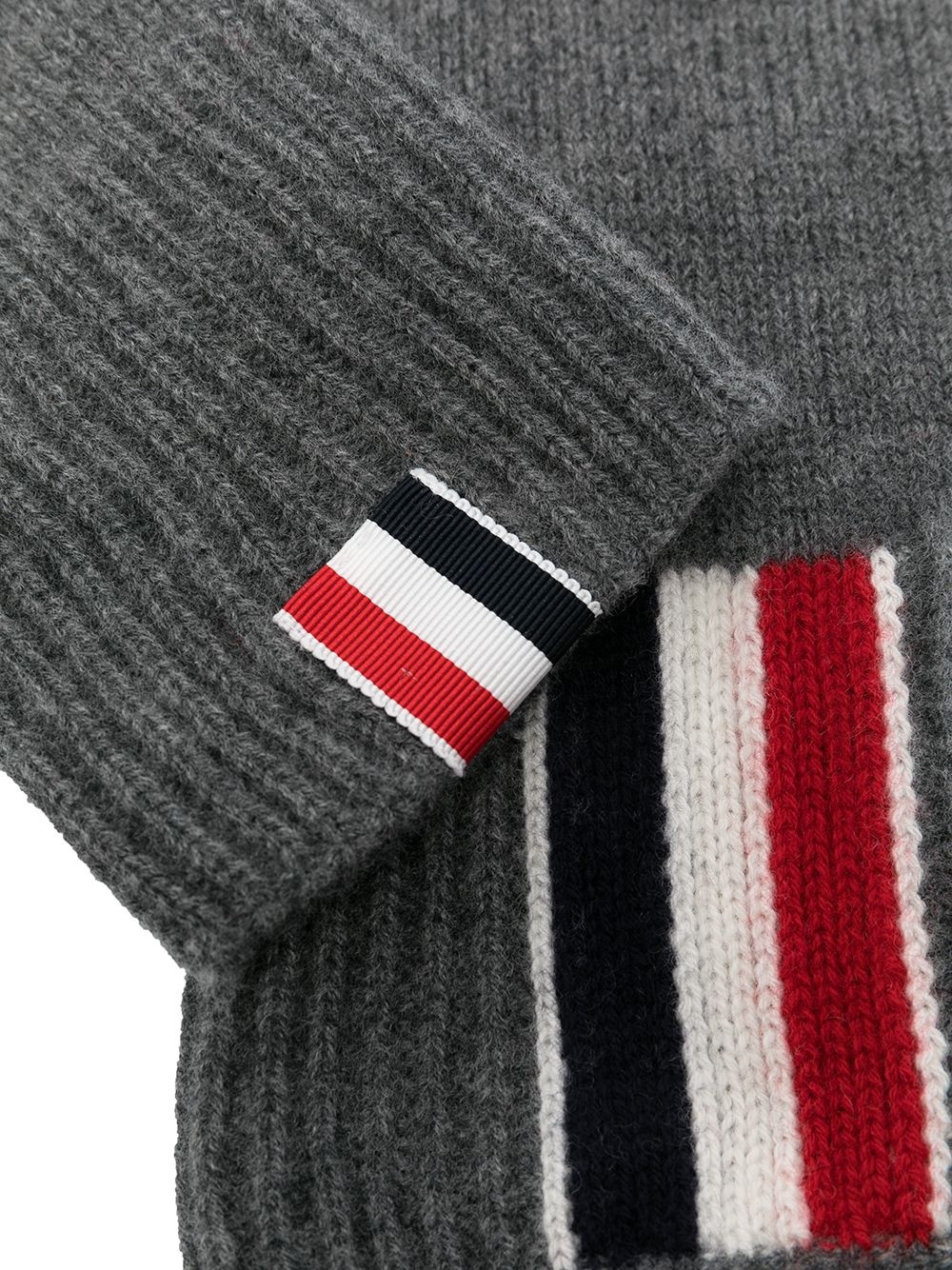 stripe detail knitted gloves - 2