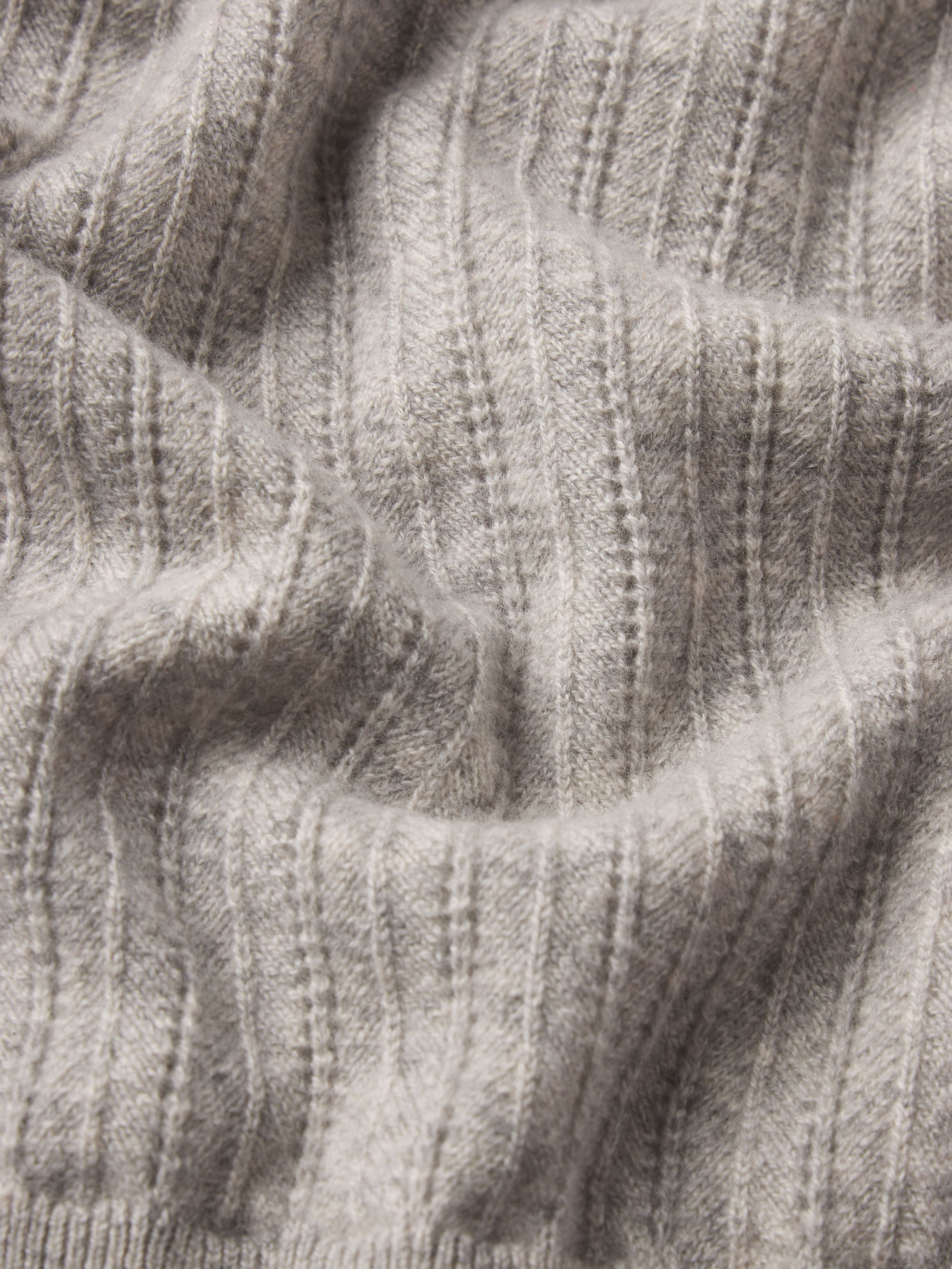 The Ladder Pointelle Sweater in Light Heather Grey - 4