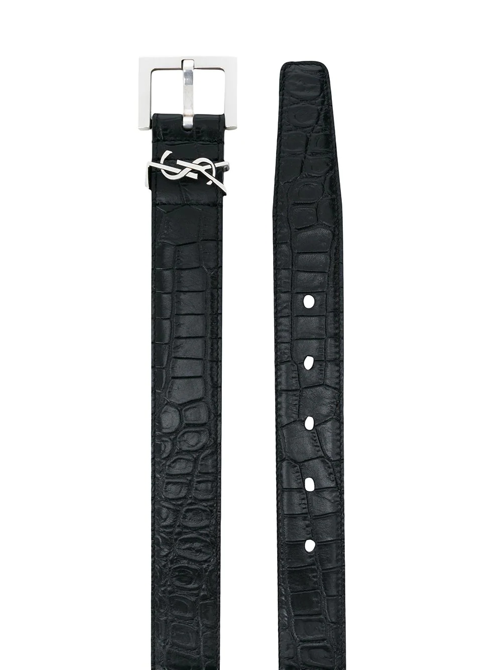 Monogram crocodile-embossed belt - 2