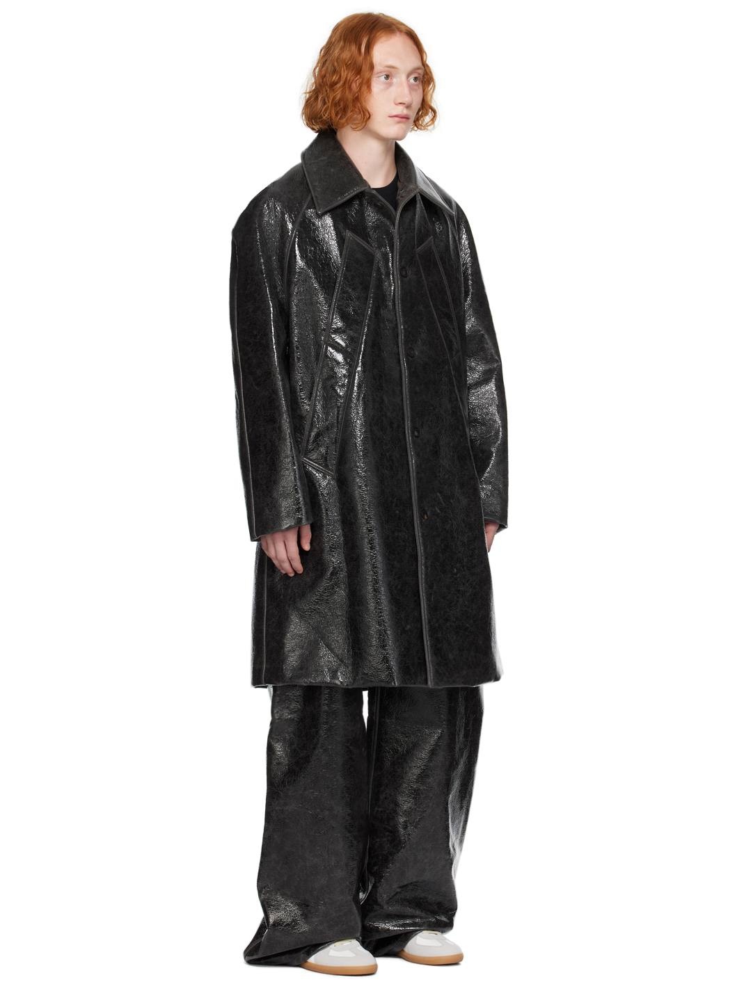 Black Vinyle Coat - 2