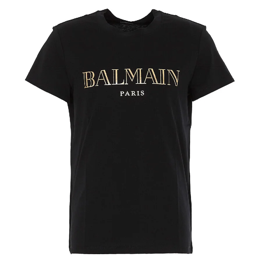 Balmain Logo Embossed Cotton T Shirt - 1