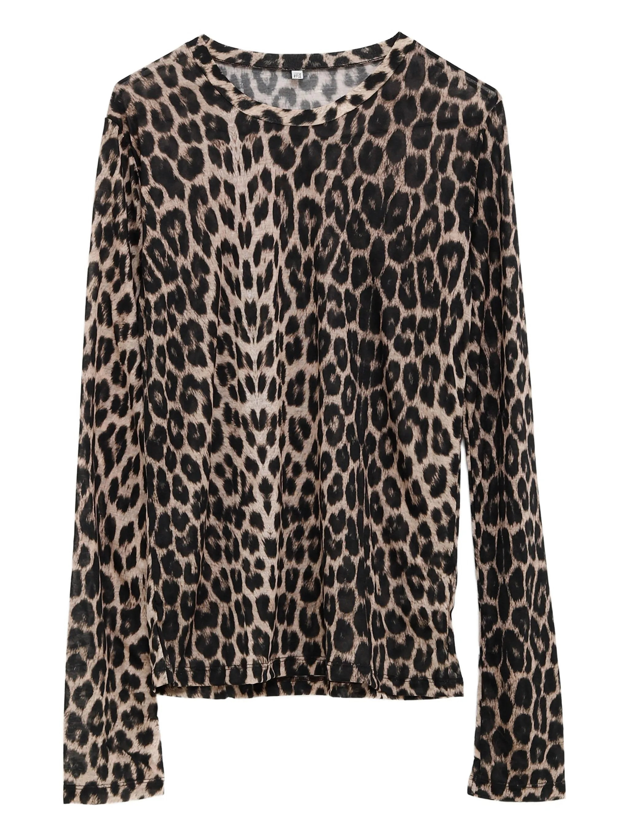 Baserange Leopard-print Bell-sleeve T-shirt - 3