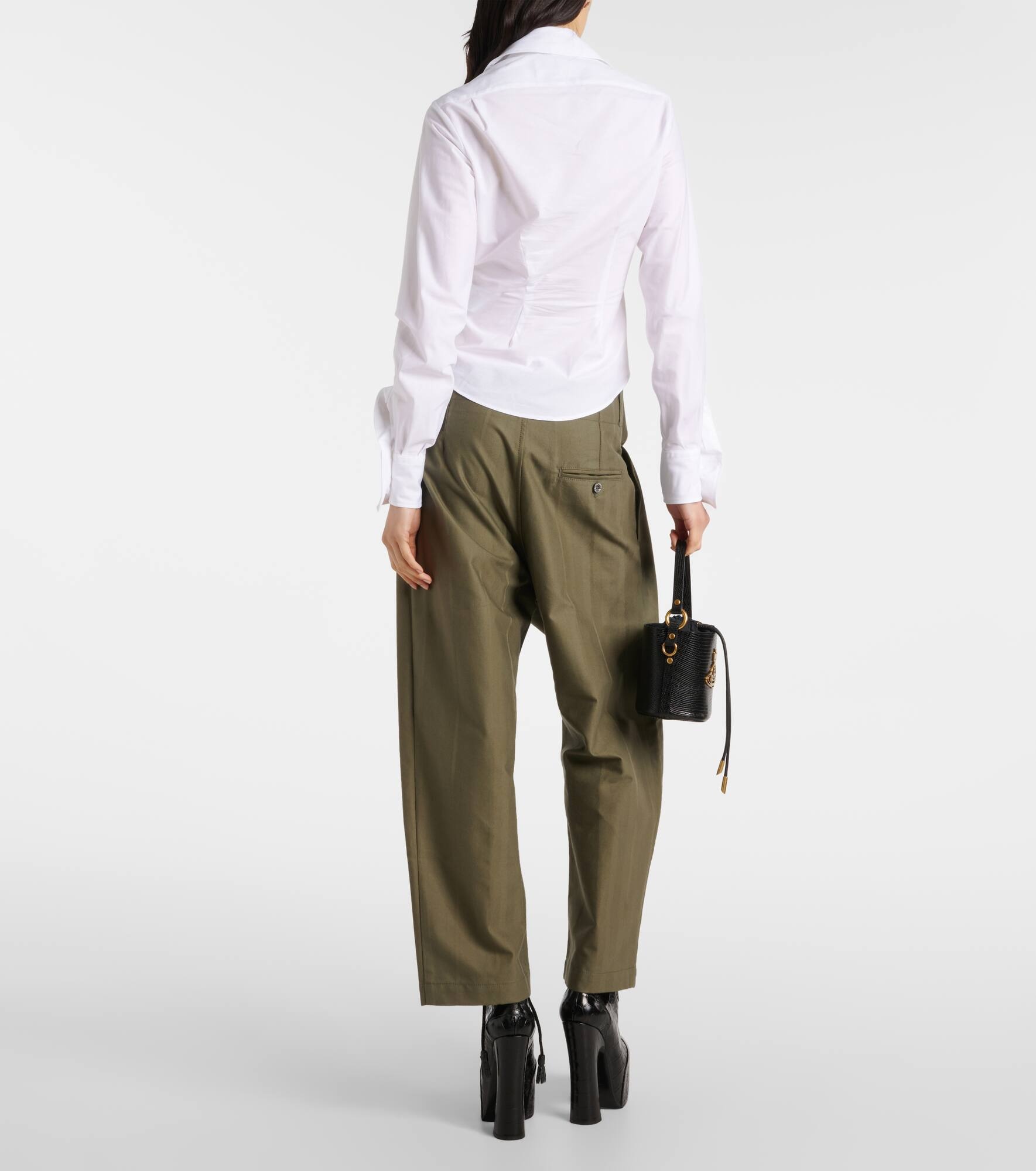 Drunken gathered cotton shirt - 3