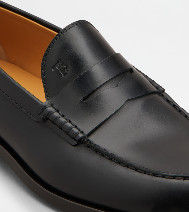 SLIPPER LOAFERS IN LEATHER - BLACK 6