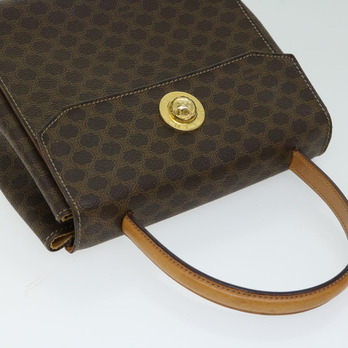 CELINE Macadam Canvas Hand Bag Pvc Brown - 6