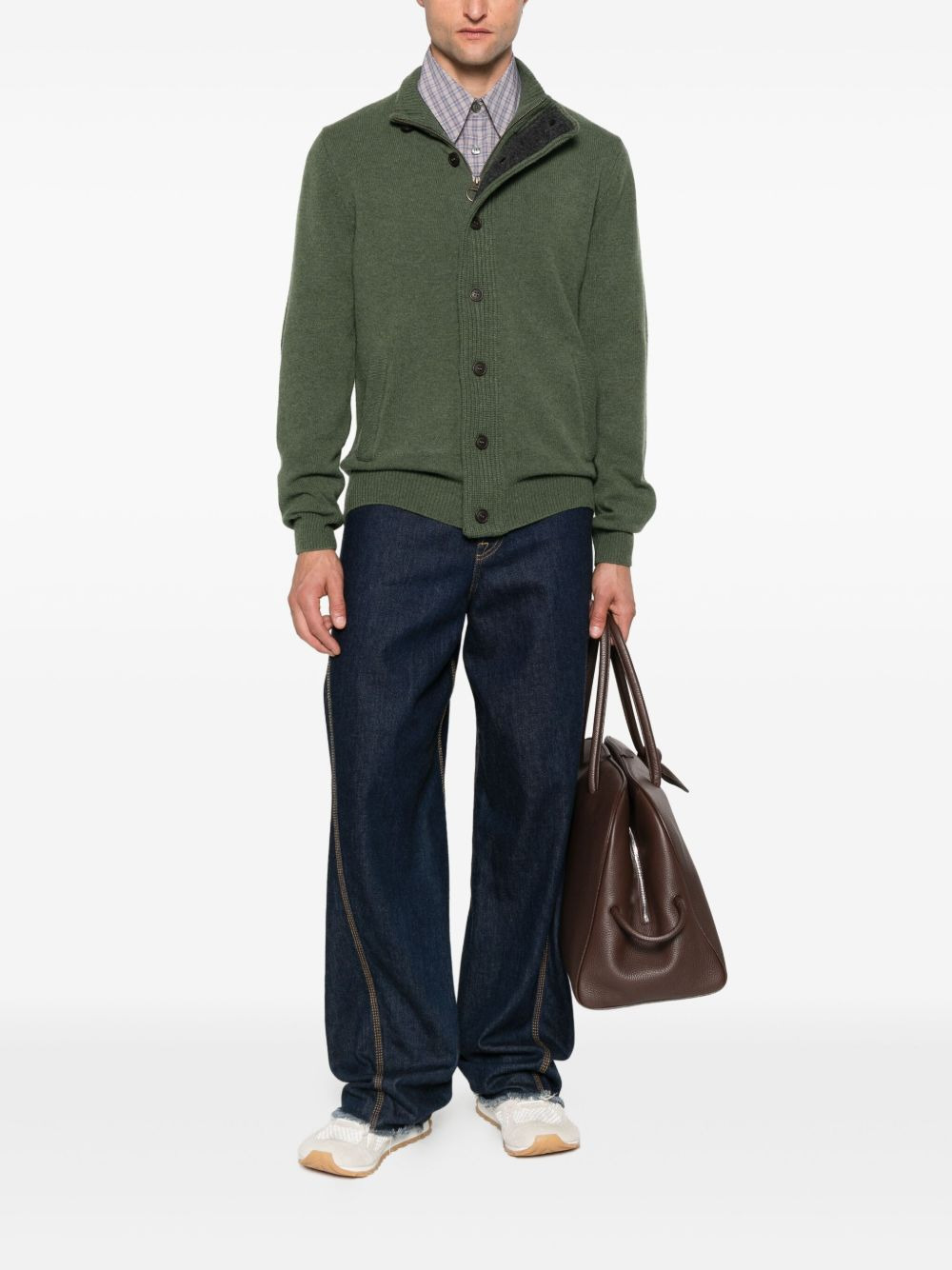 elbow-patch cardigan - 2