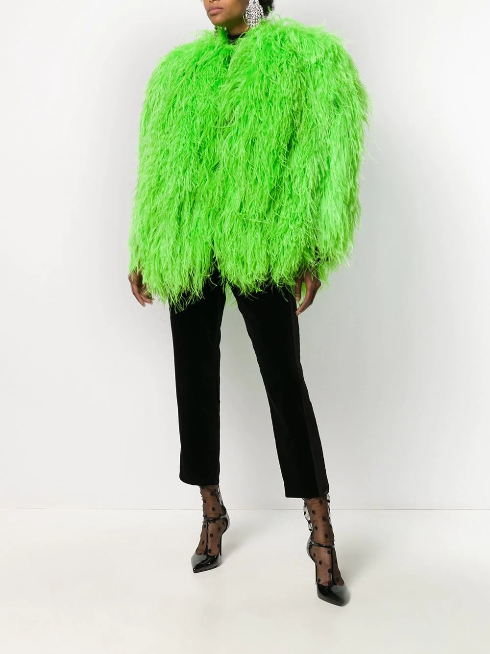 oversized feather jacket - 2