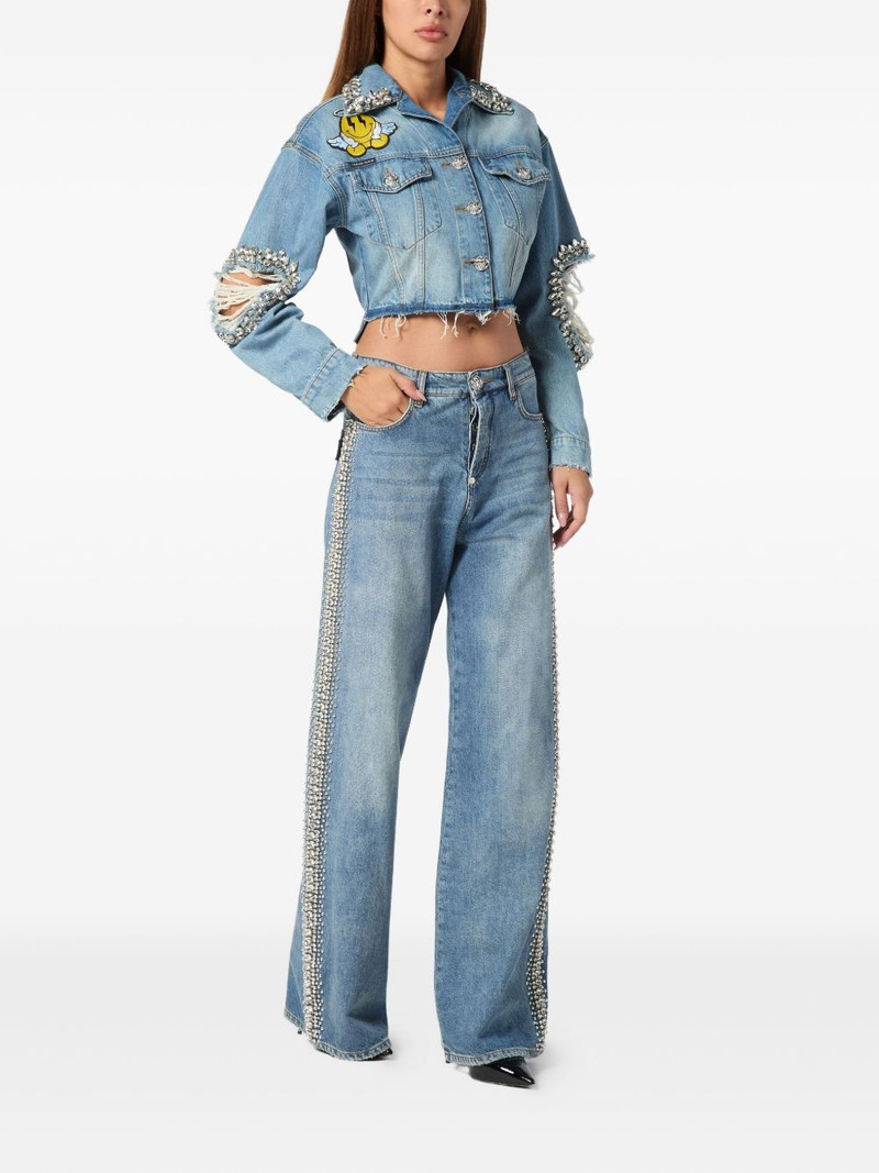 PHILIPP PLEIN denim cropped Smile jacket outlook