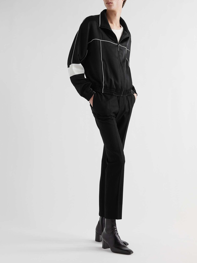 SAINT LAURENT Teddy Logo-Appliquéd Satin Jacket outlook