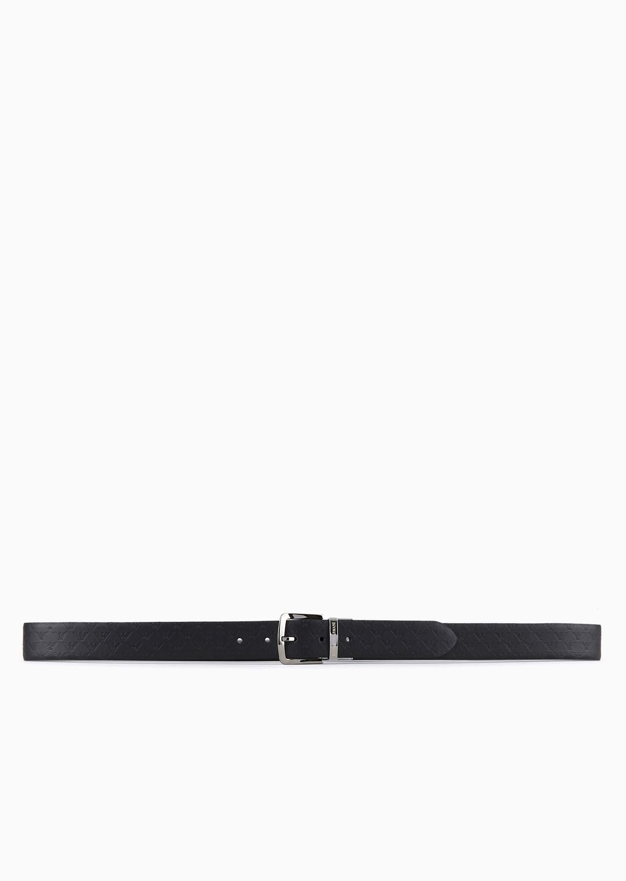 Reversible leather belt with all-over monogram - 3