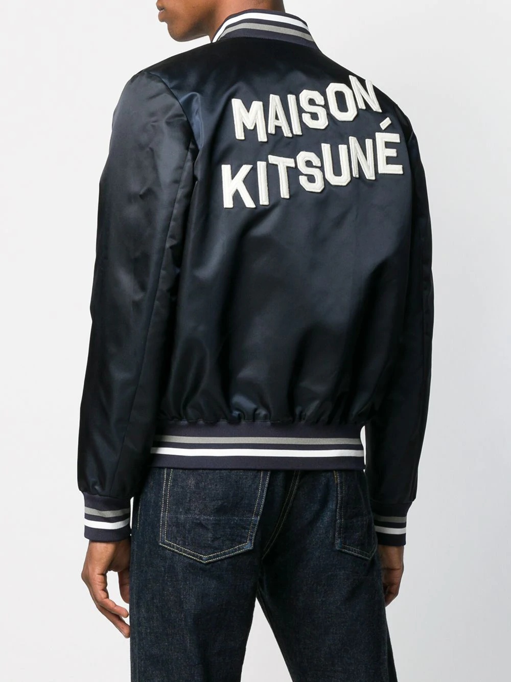 logo print bomber jacket  - 4