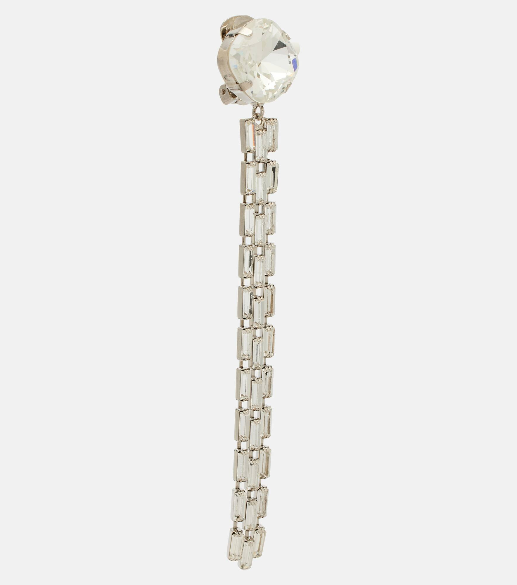 Fringed clip-on drop earrings - 2