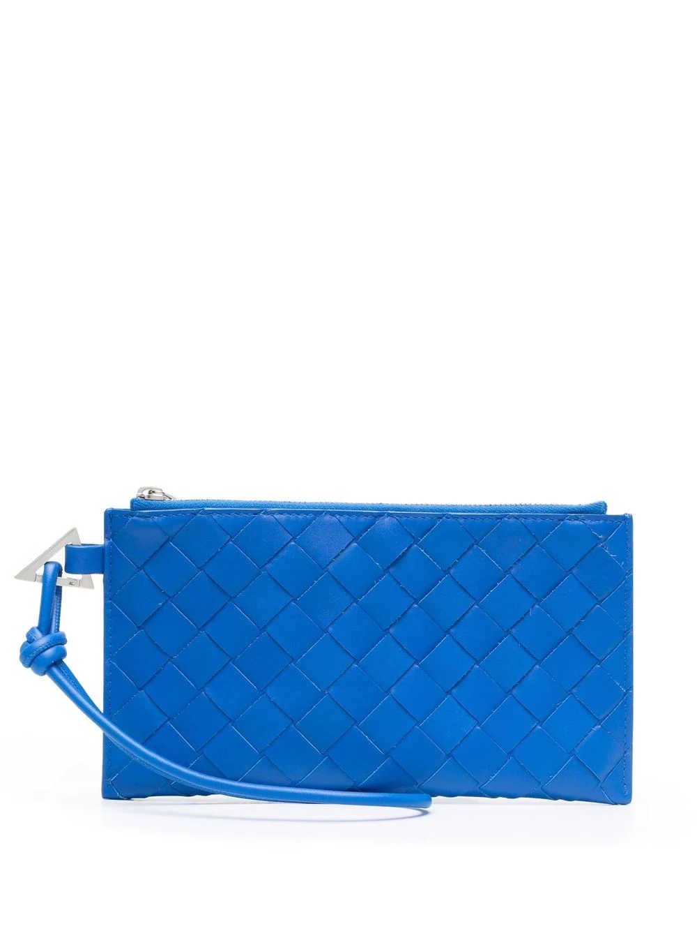 interwoven-design zip-fastening clutch bag - 1