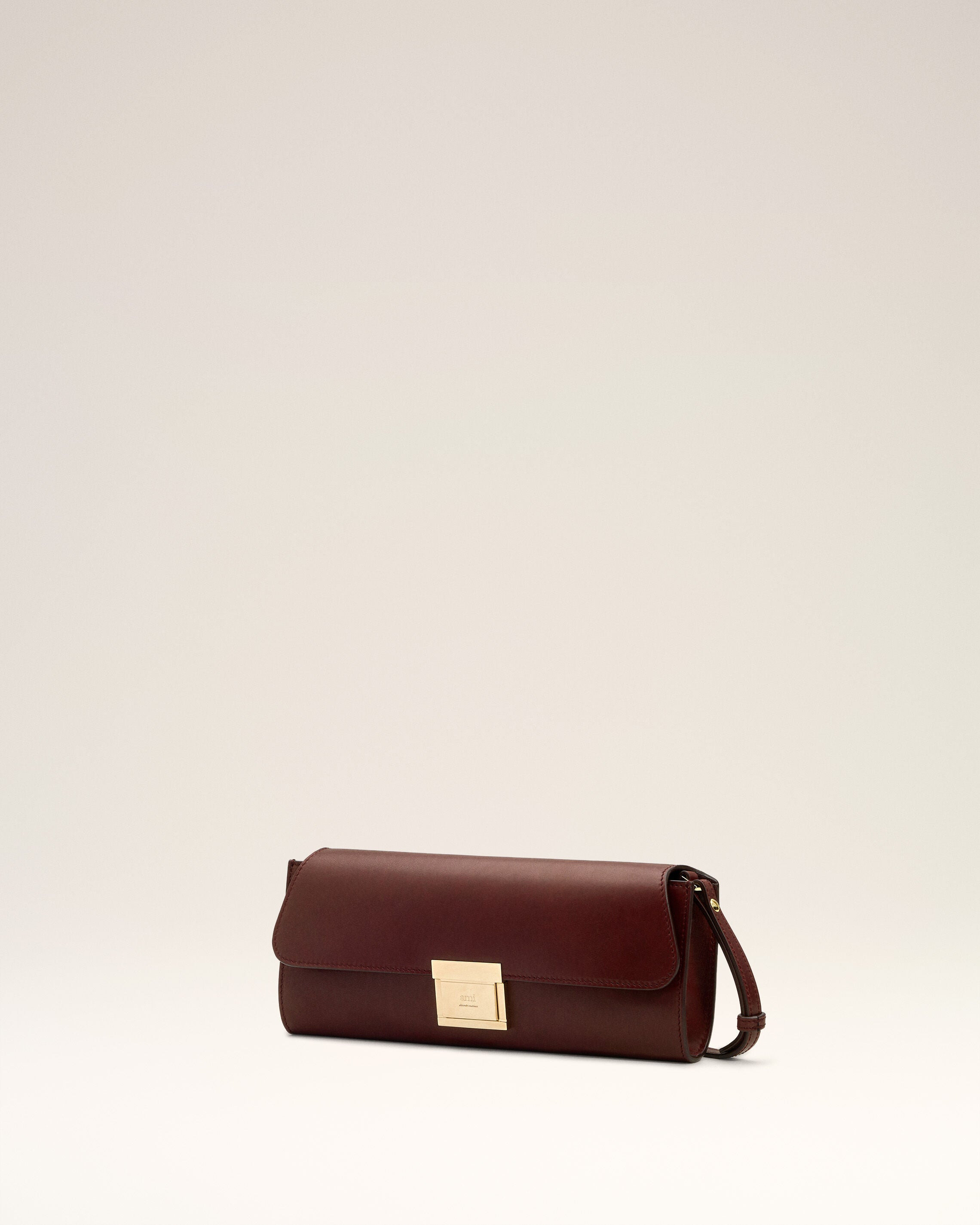 BURGUNDY SMOOTH LEATHER MIMI POUCH - 3