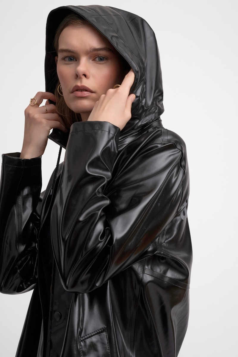 Stockholm Long Opal Raincoat Black 2