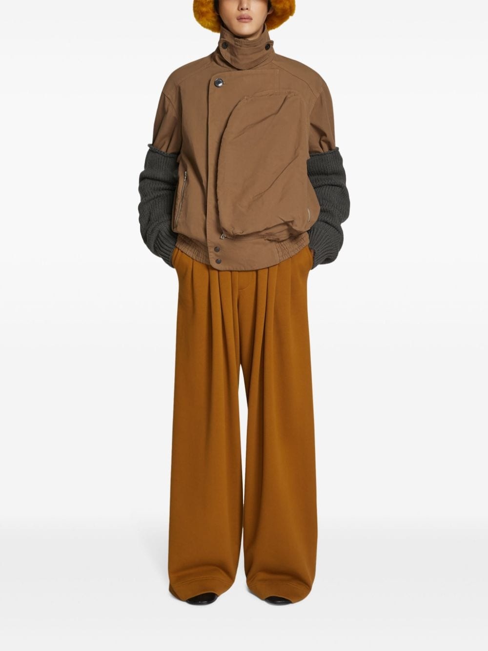 pleated cotton track pants - 2