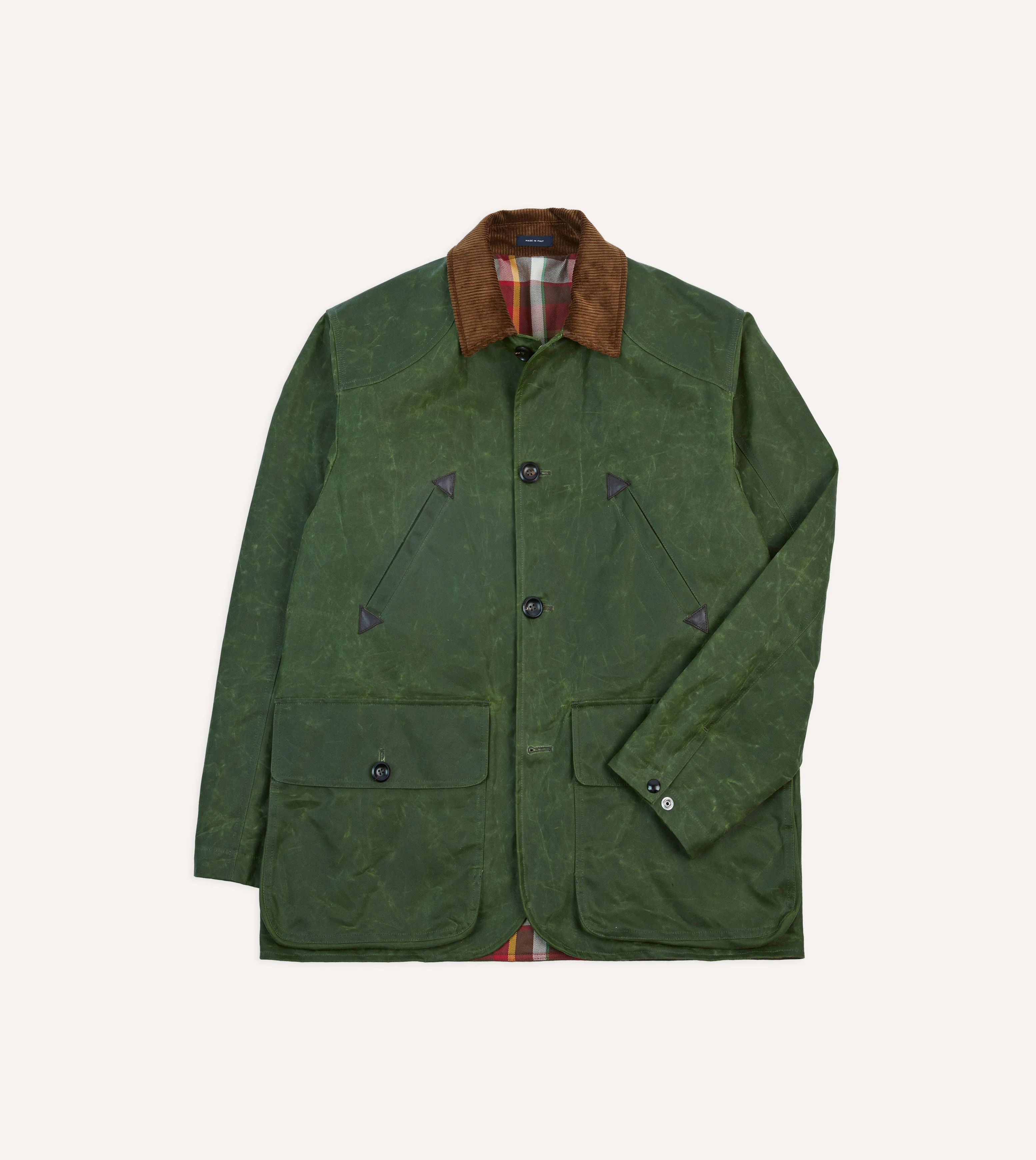 Green Waxed Cotton Barn Jacket - 1