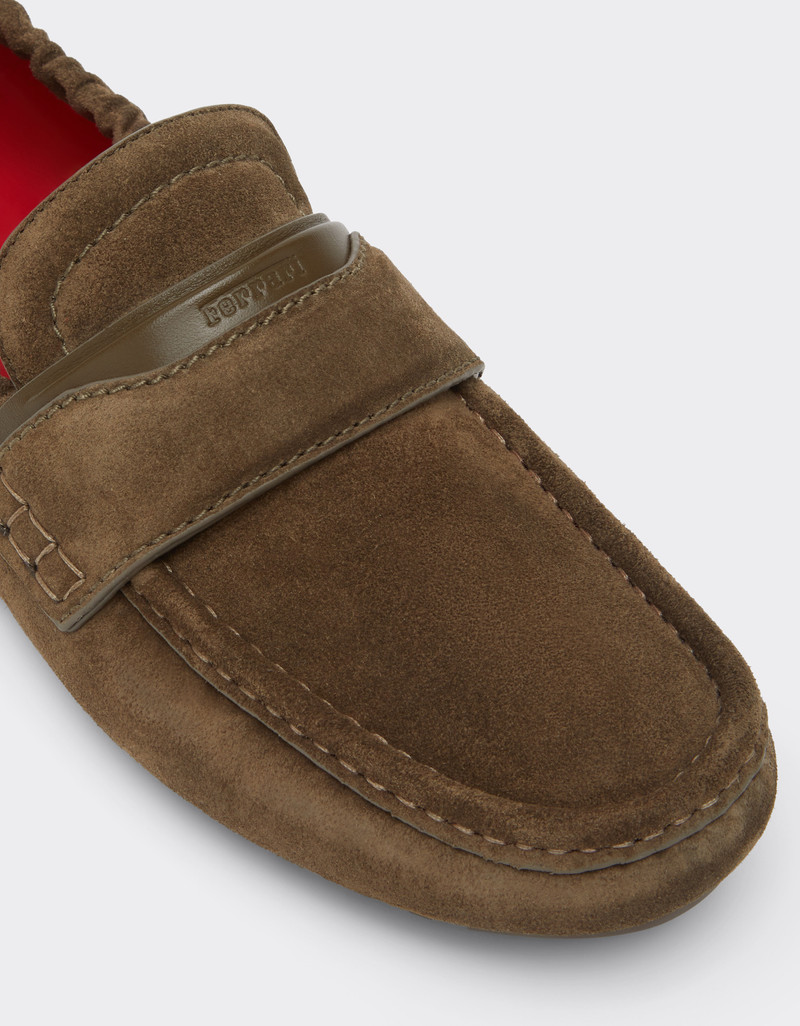 Suede leather driver shoes 8