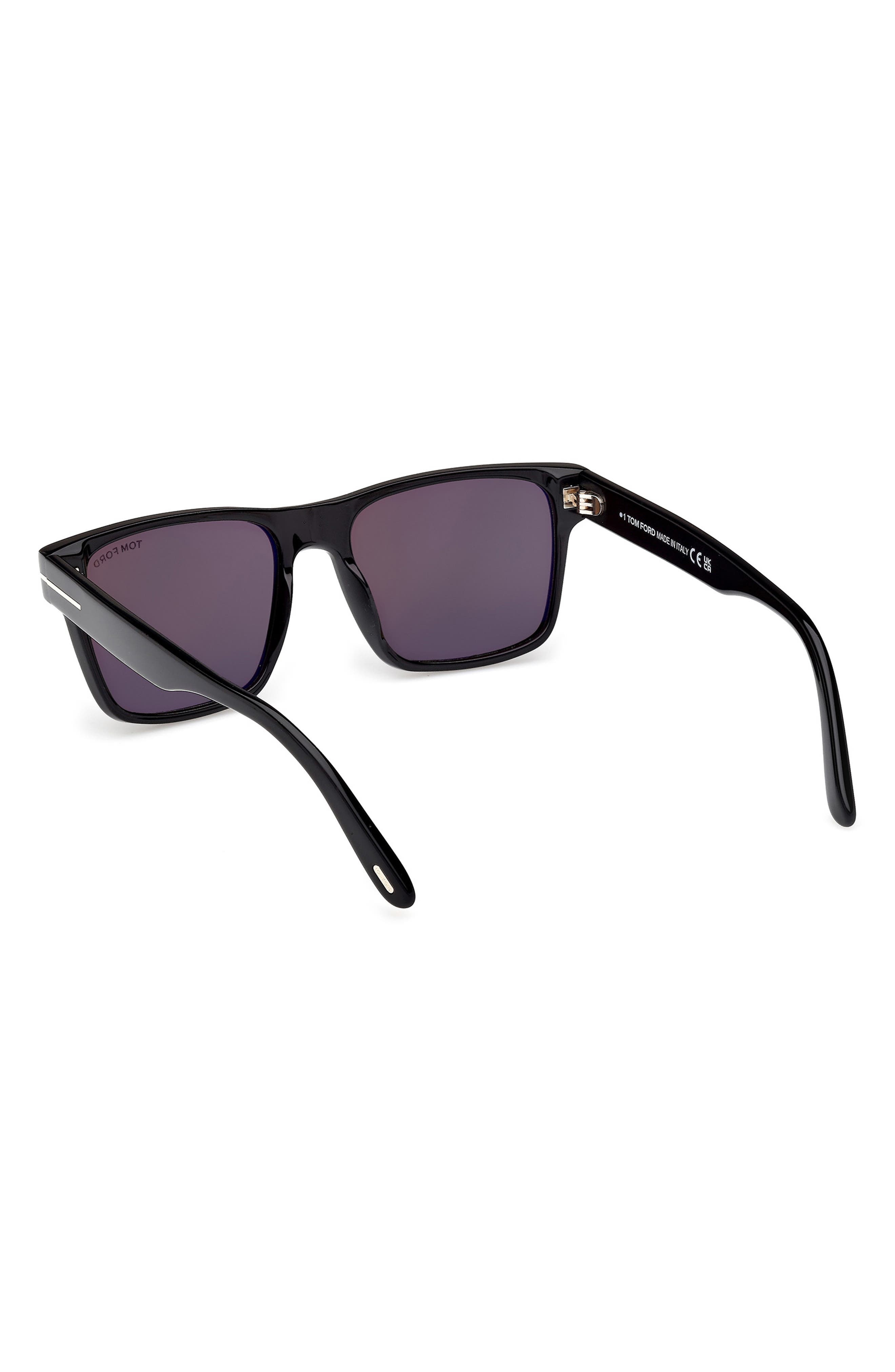 TOM FORD Calder 55mm Square Sunglasses in Shiny Black Eco /Smoke Lenses at Nordstrom - 5