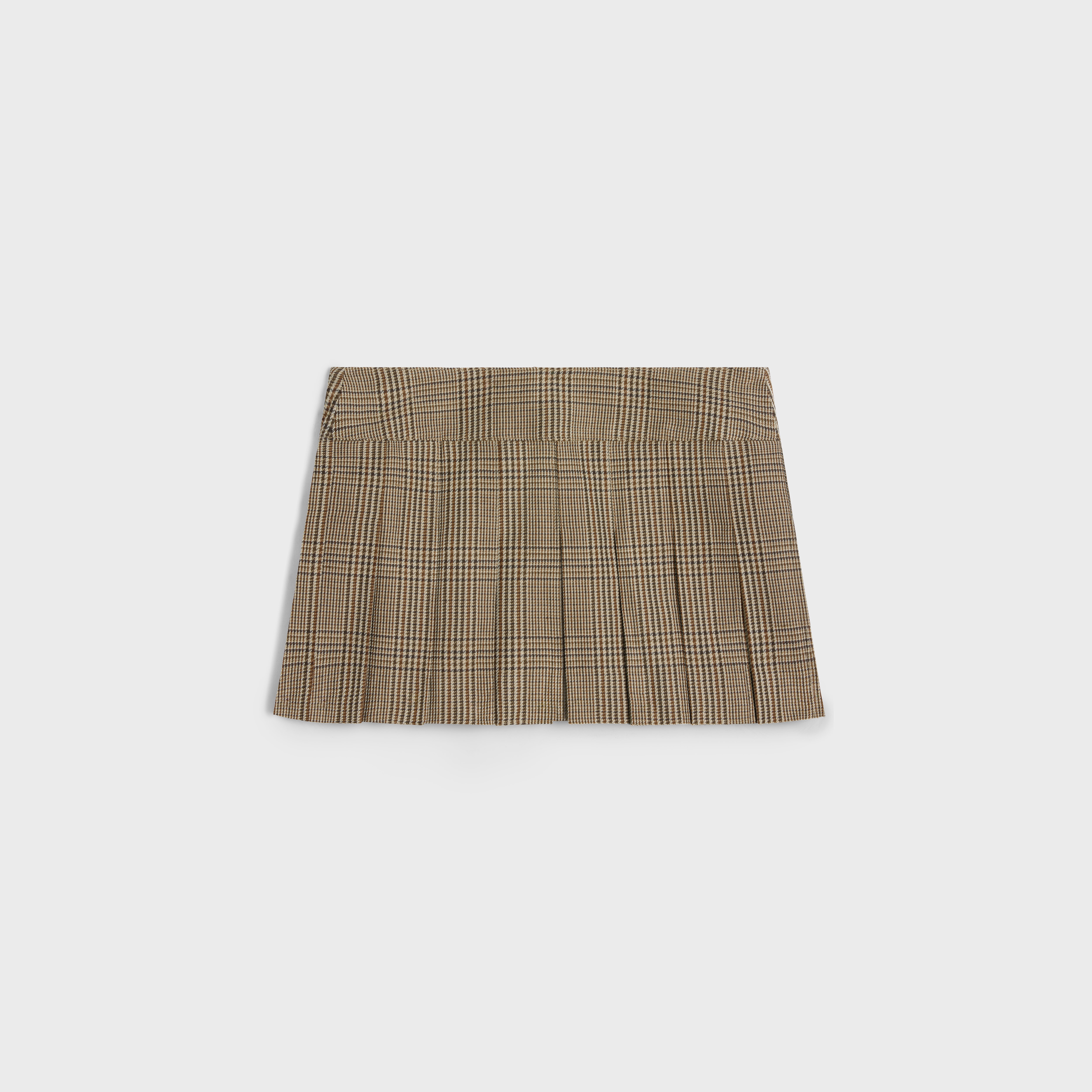 ミニスカート CELINE | PLEATED BANDEAU MINI SKIRT IN LINEN AND WOOL CELINE pleated bandeau mini skirt in linen and wool | REVERSIBLE