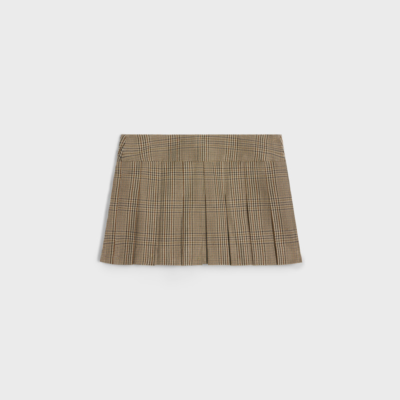 CELINE pleated bandeau mini skirt in linen and wool outlook