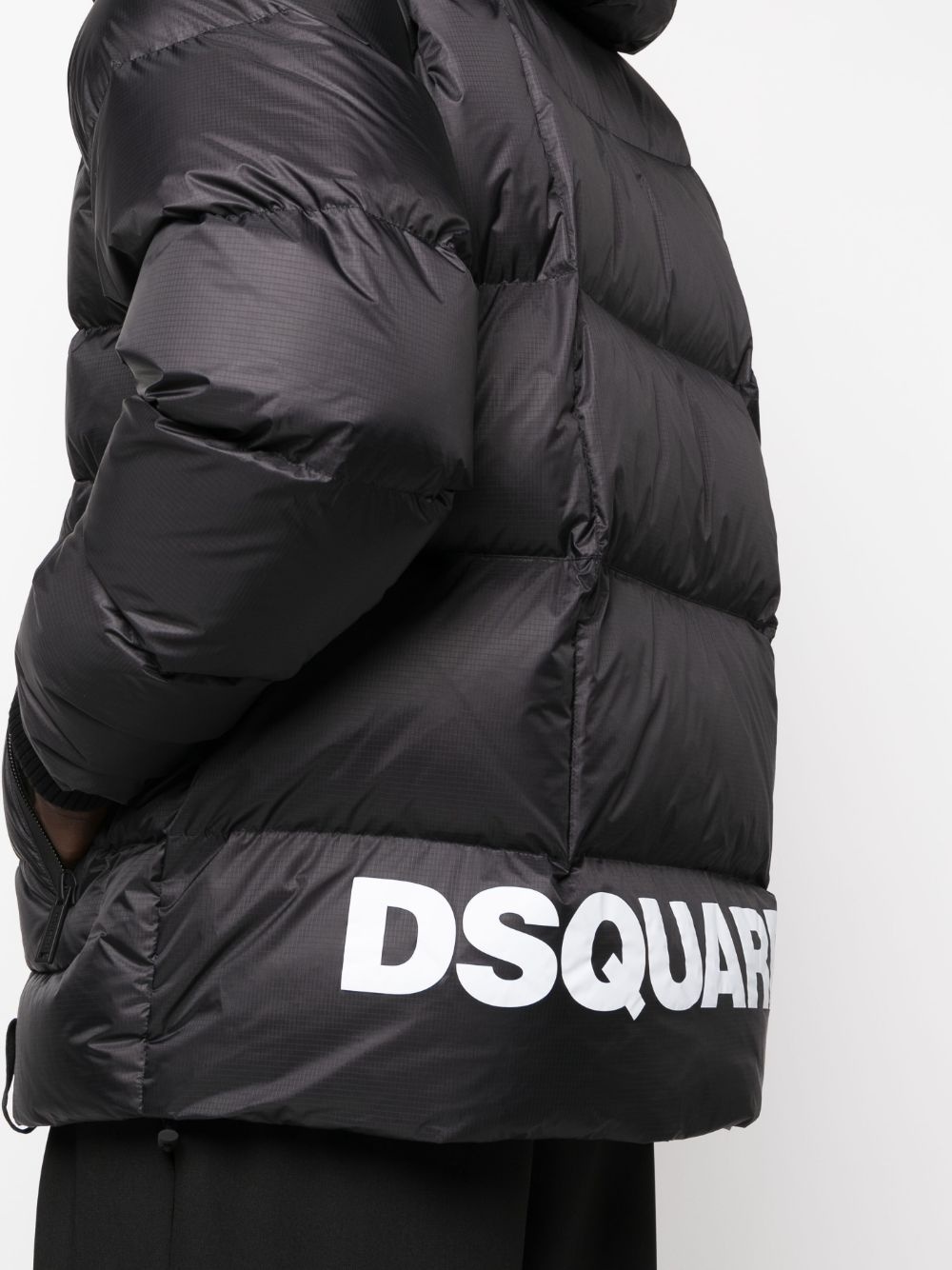 logo-print padded jacket - 5