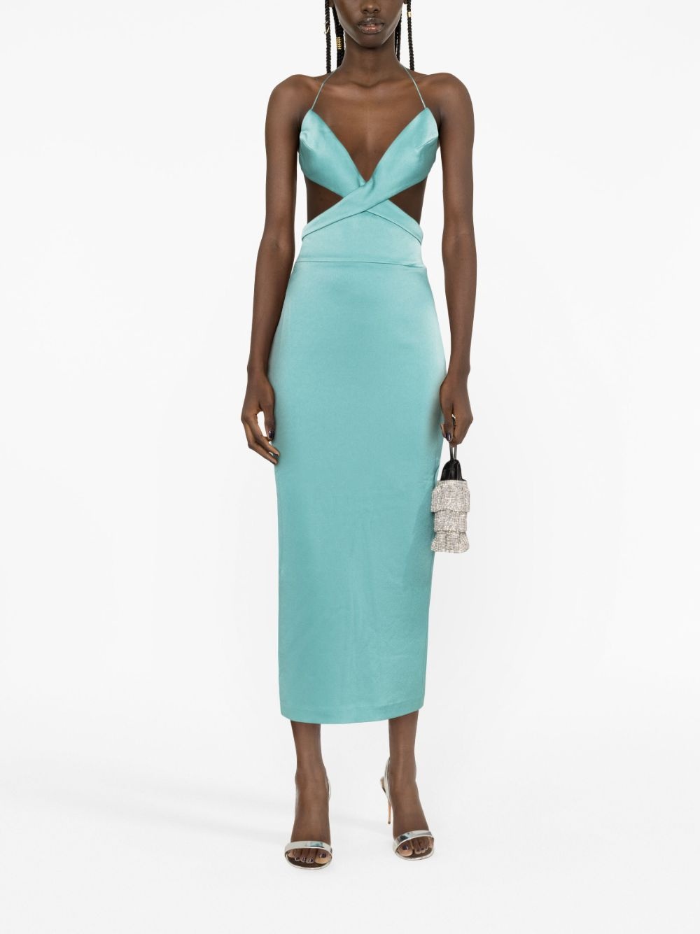 Mason cut-out satin midi dress - 2