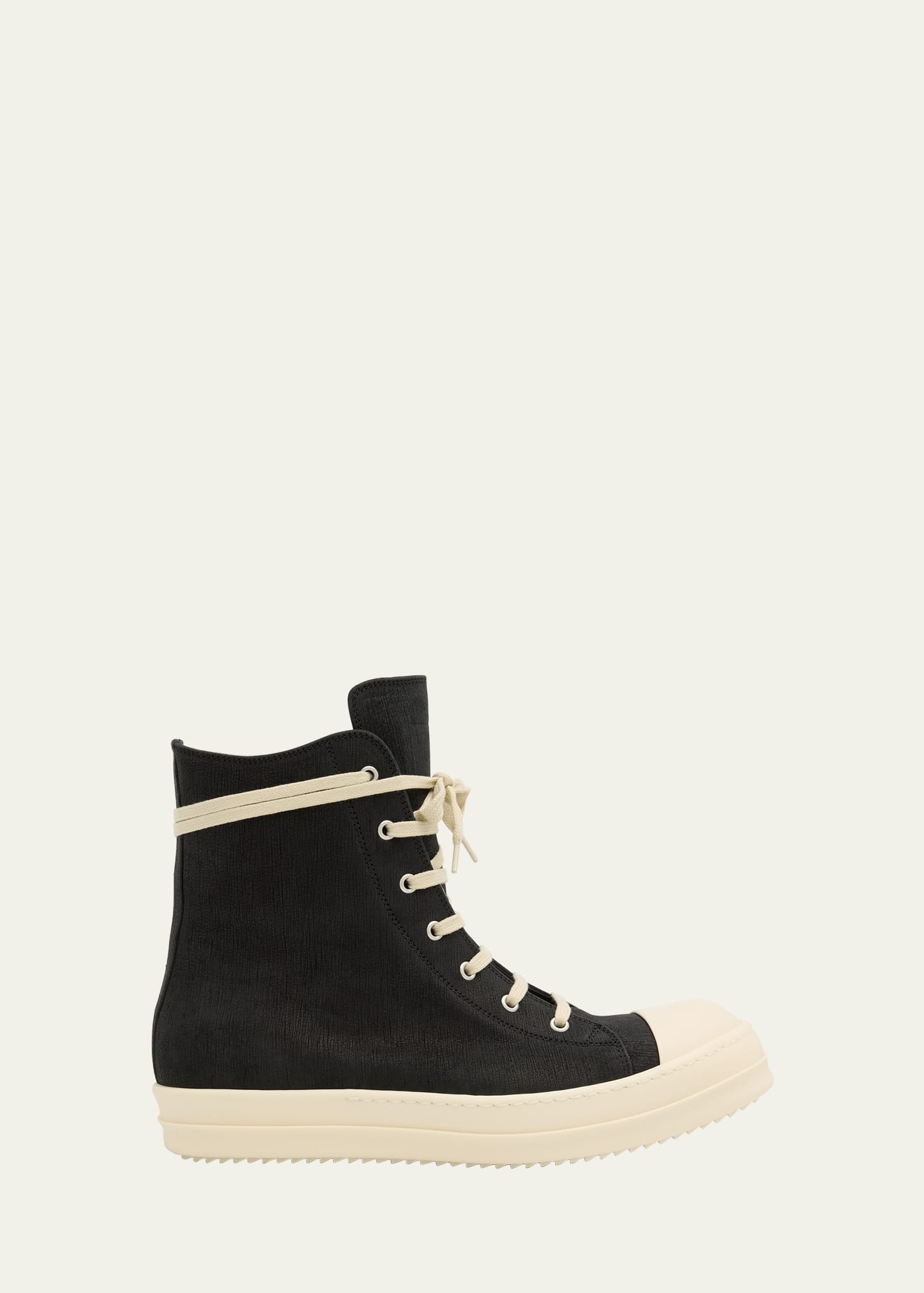 Men's Buffed Leather High-Top Sneakers - 1