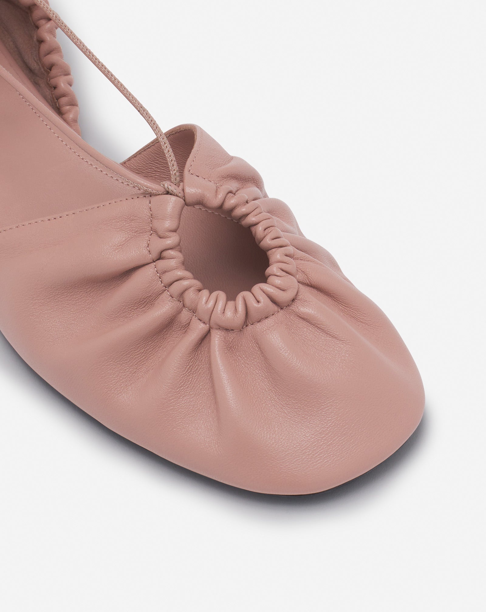 MESURE LACE-UP LEATHER BALLERINA - 5