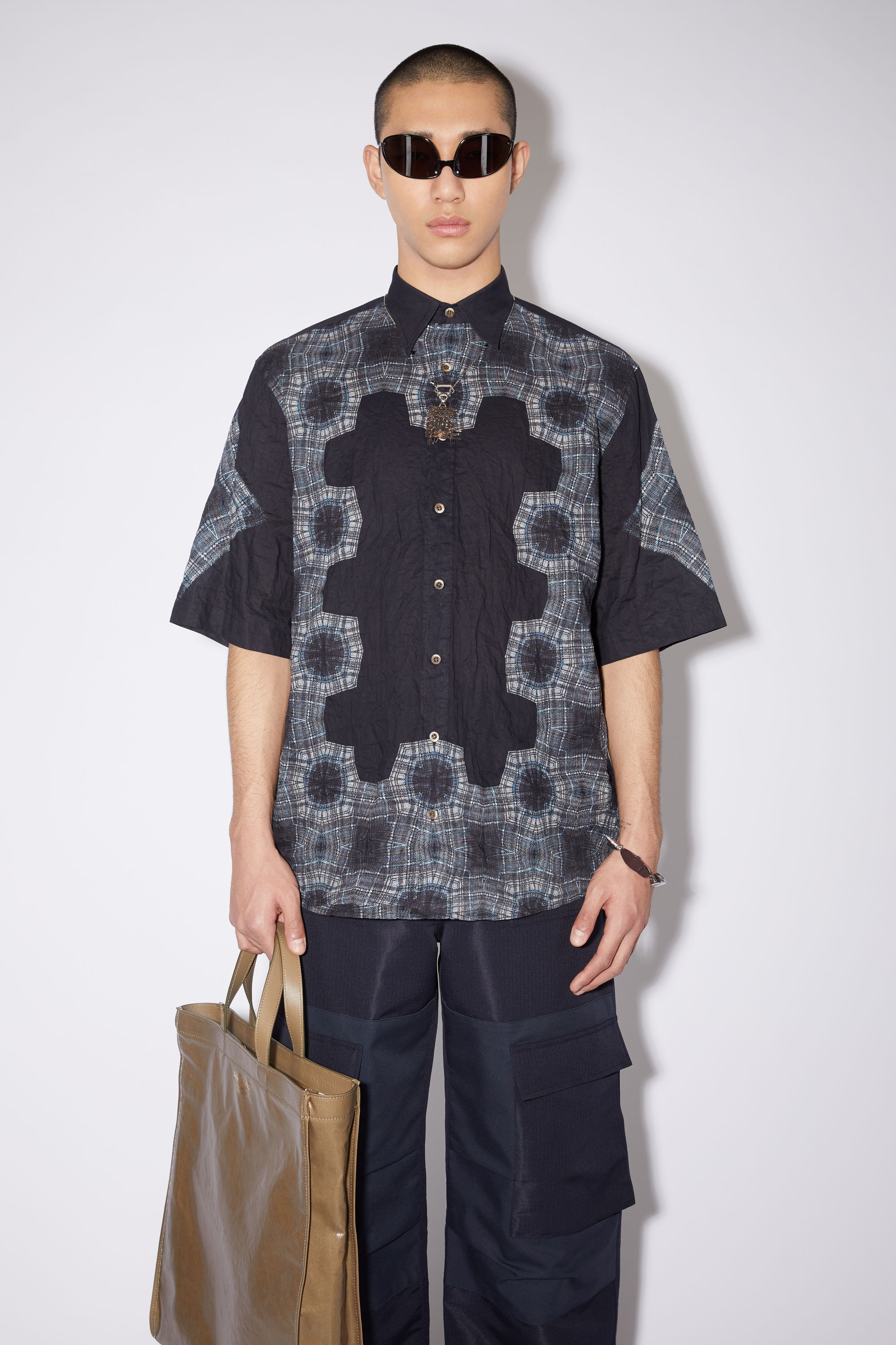 Short sleeve print shirt - Blue - 2