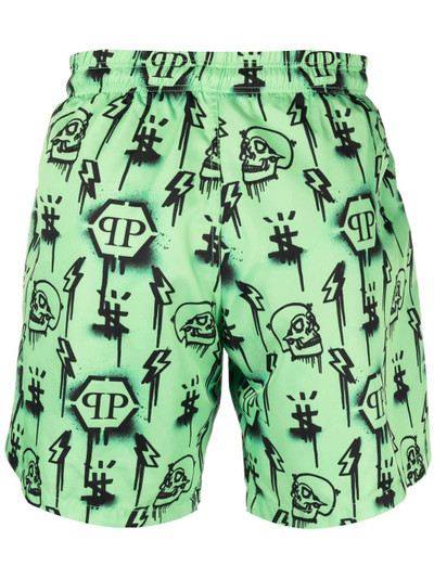 PHILIPP PLEIN monogram-print swimming trunks outlook