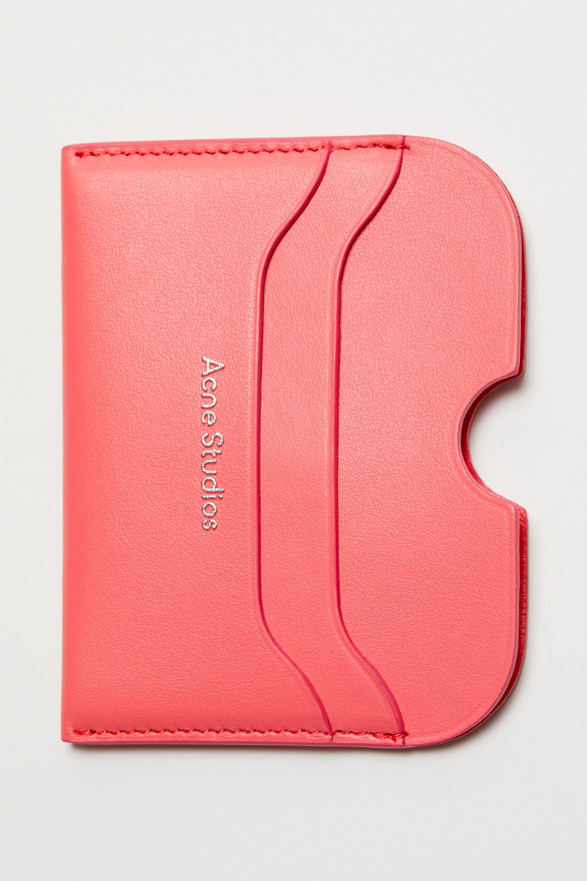 Leather card holder - Electric pink - 6