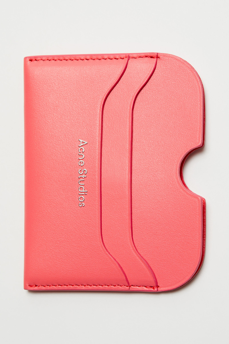 Leather card holder - Electric pink 6
