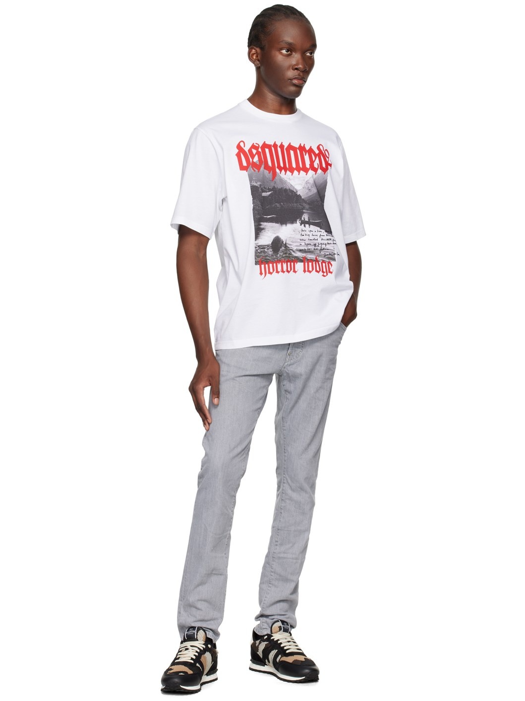 White Loose Fit T-Shirt - 4