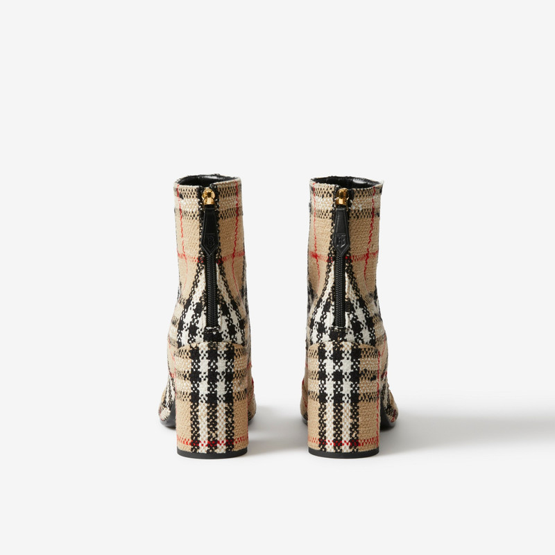 Vintage Check Bouclé Ankle Boots 3