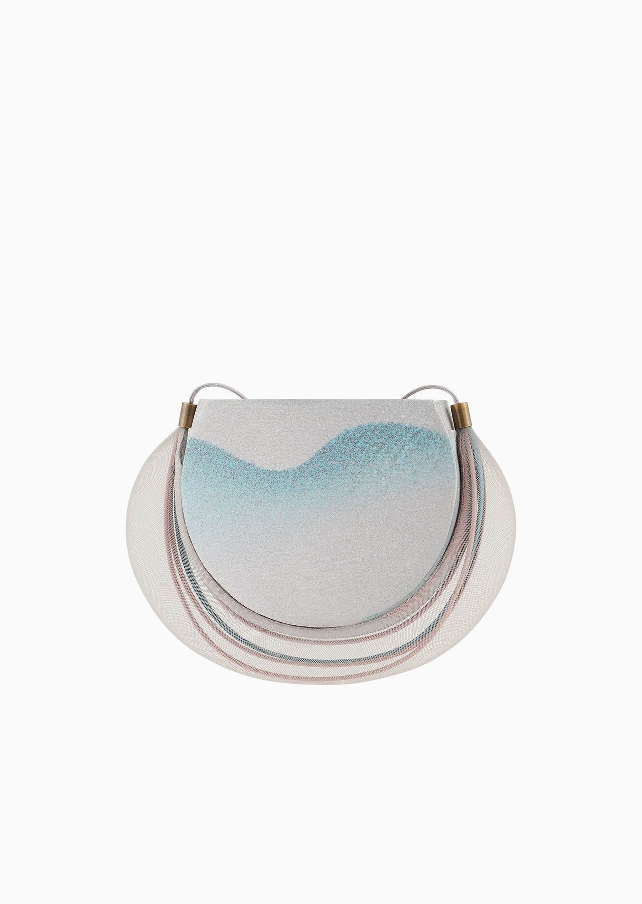 Printed clutch bag with crinoline detail - 3