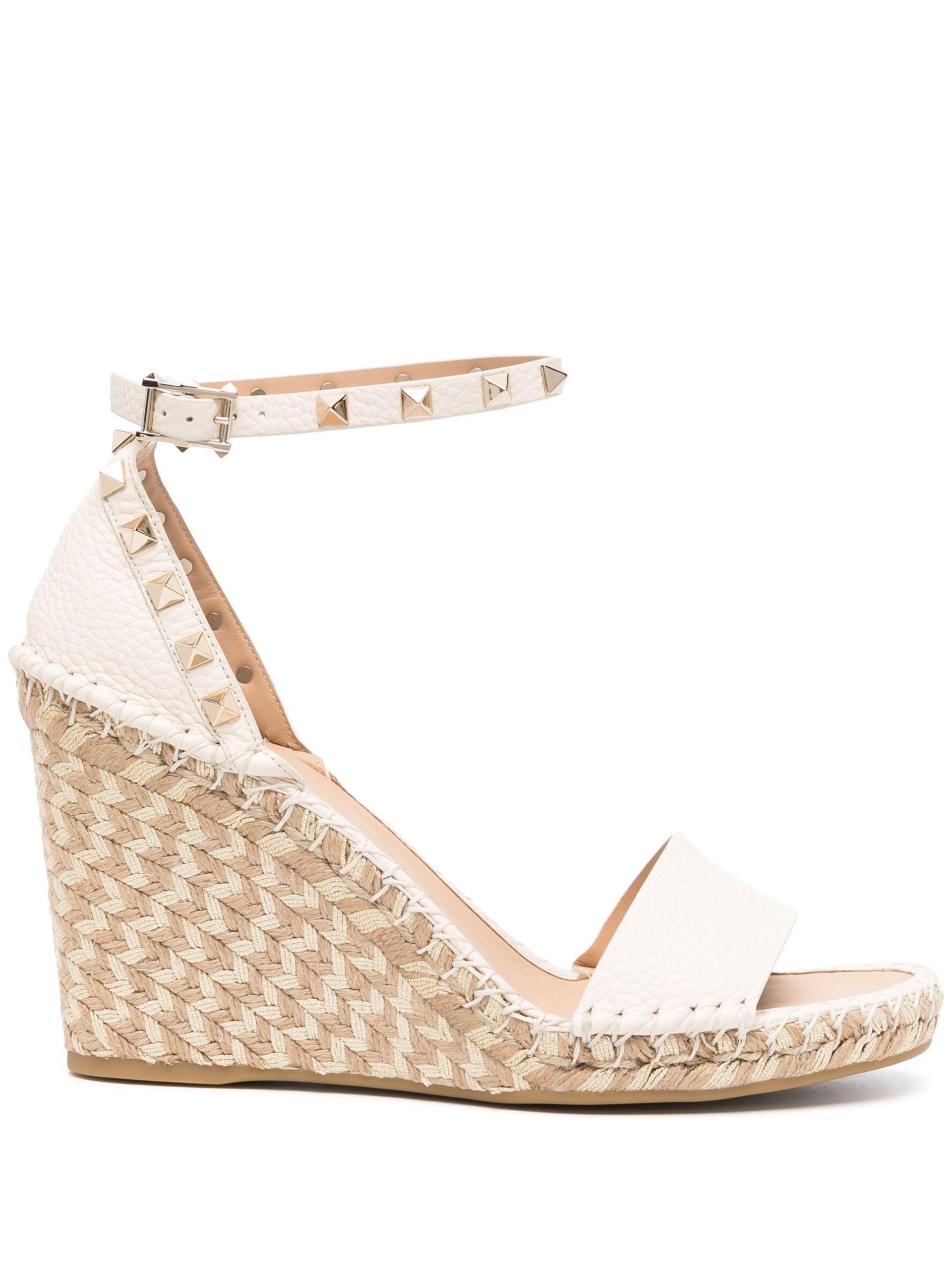 Neutral Rockstud 105 Espadrille Wedges - 1