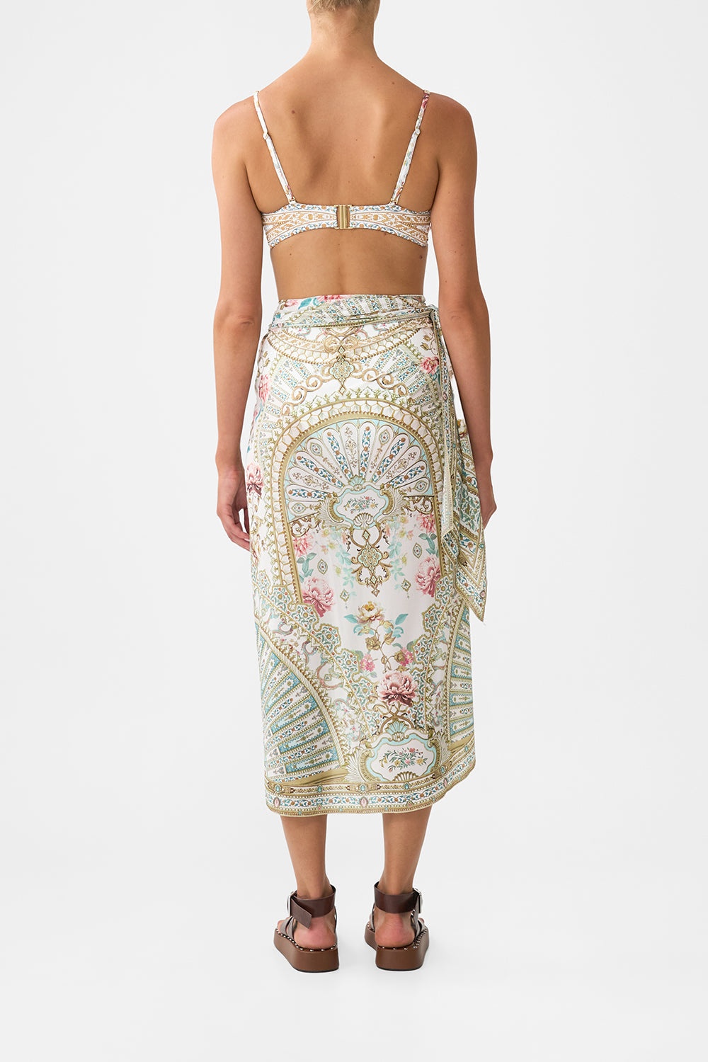 EYELET WRAP MAXI SARONG WITH TIE WAIST - 3