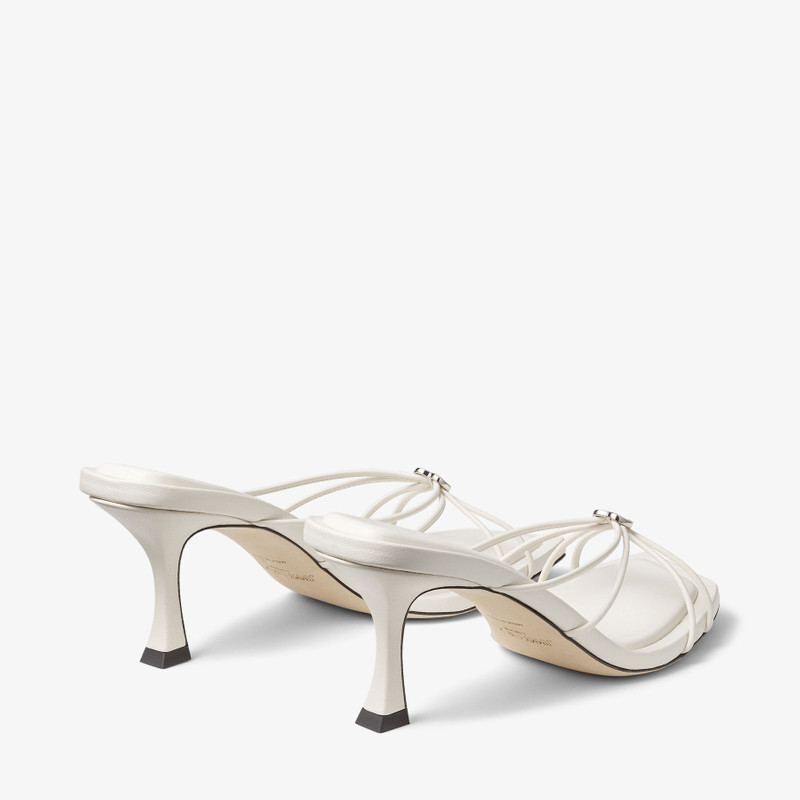 Indiya Mule 70 Latte Nappa Leather Mules with Crystal Hearts 7