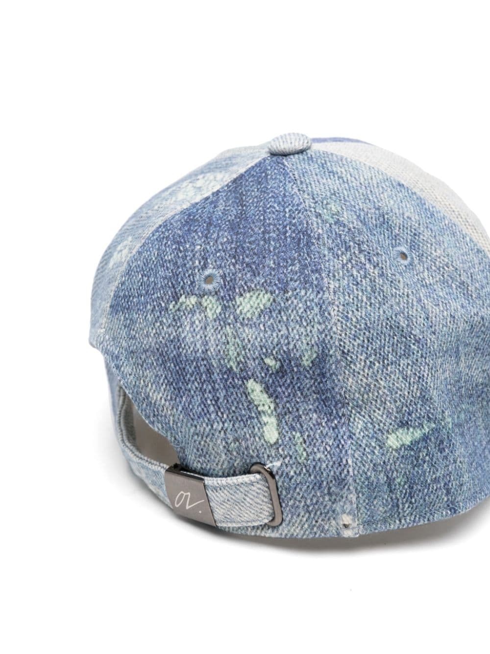 denim-print cap - 2