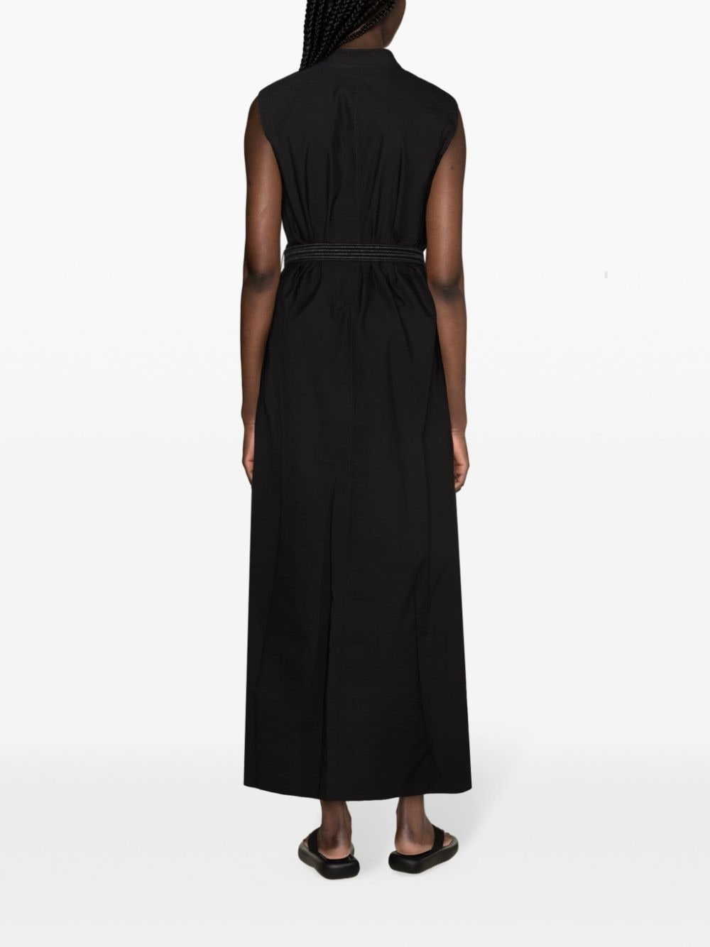 belted crinkled maxi dress - 4