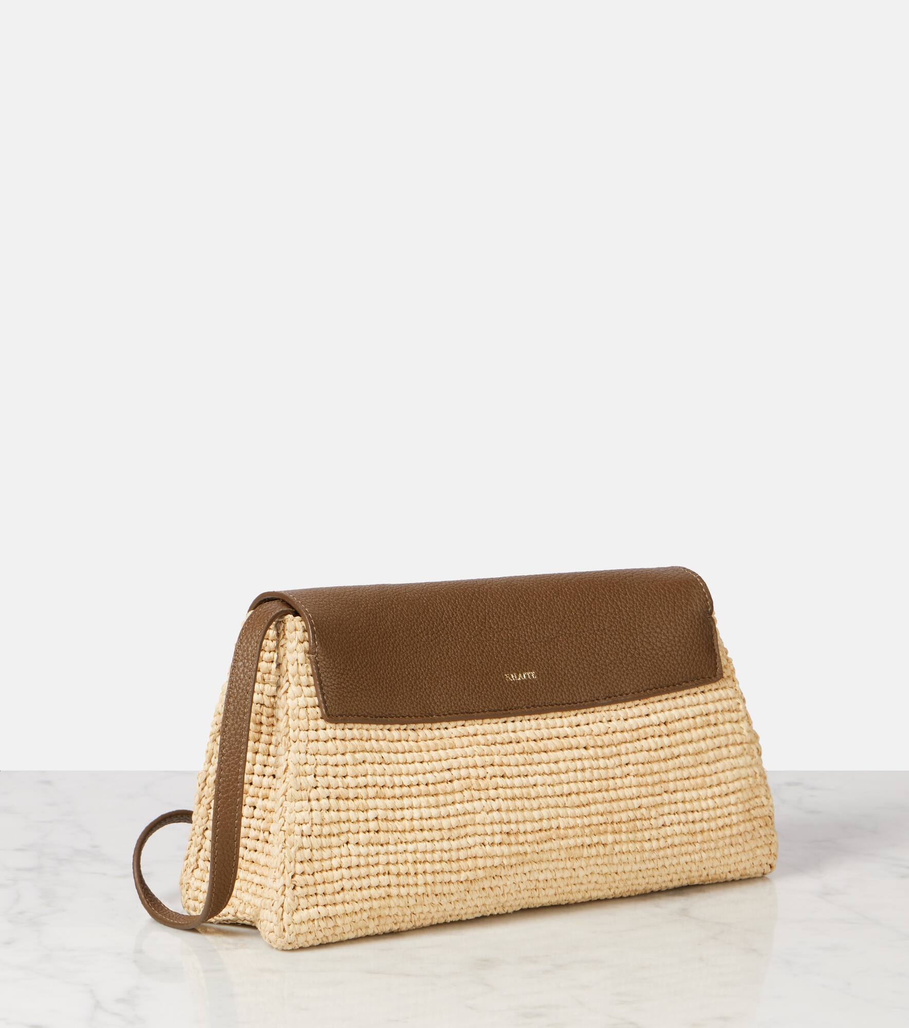 Audrey raffia and leather crossbody bag - 4