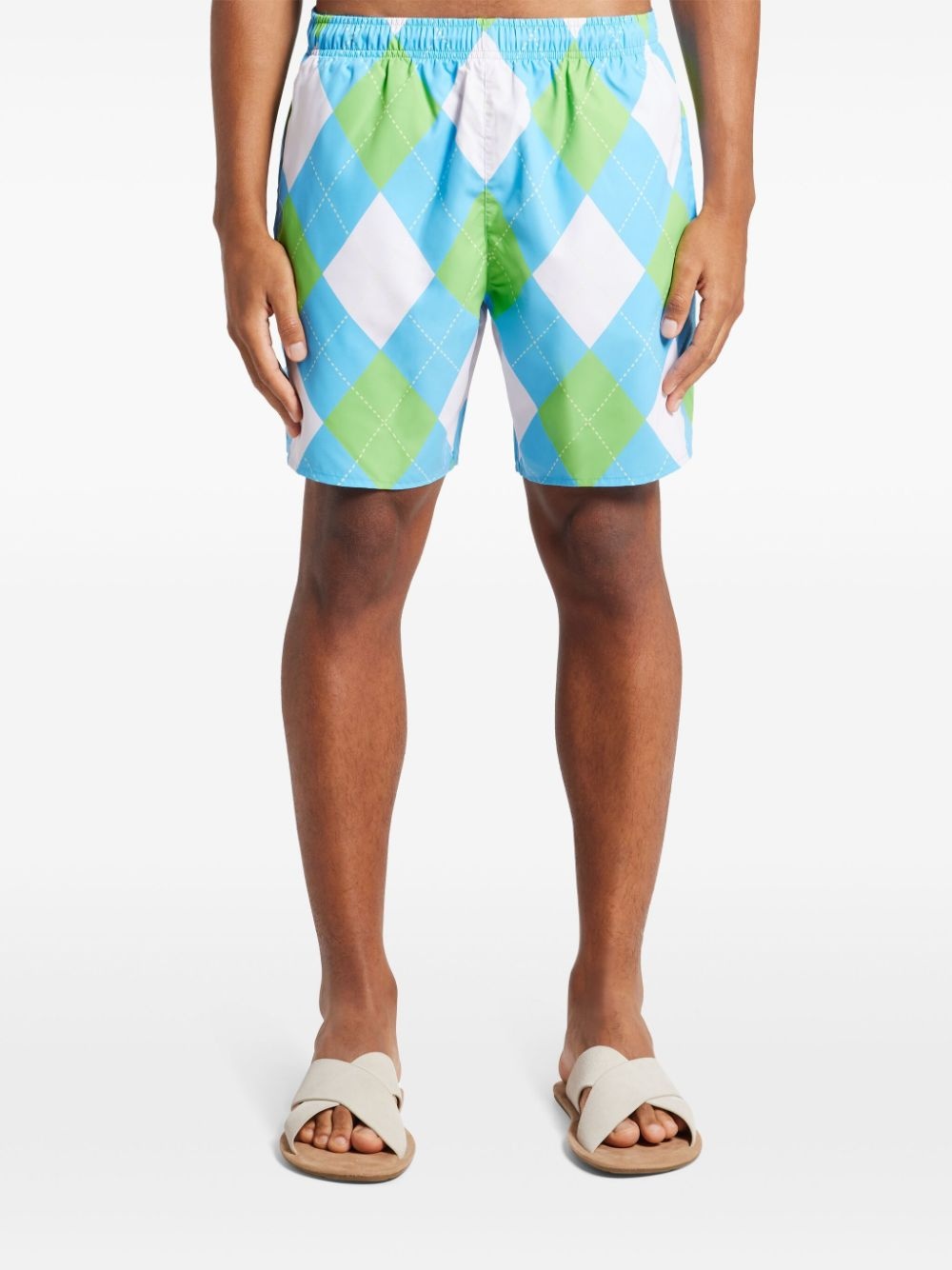 geometric-print swim shorts - 4