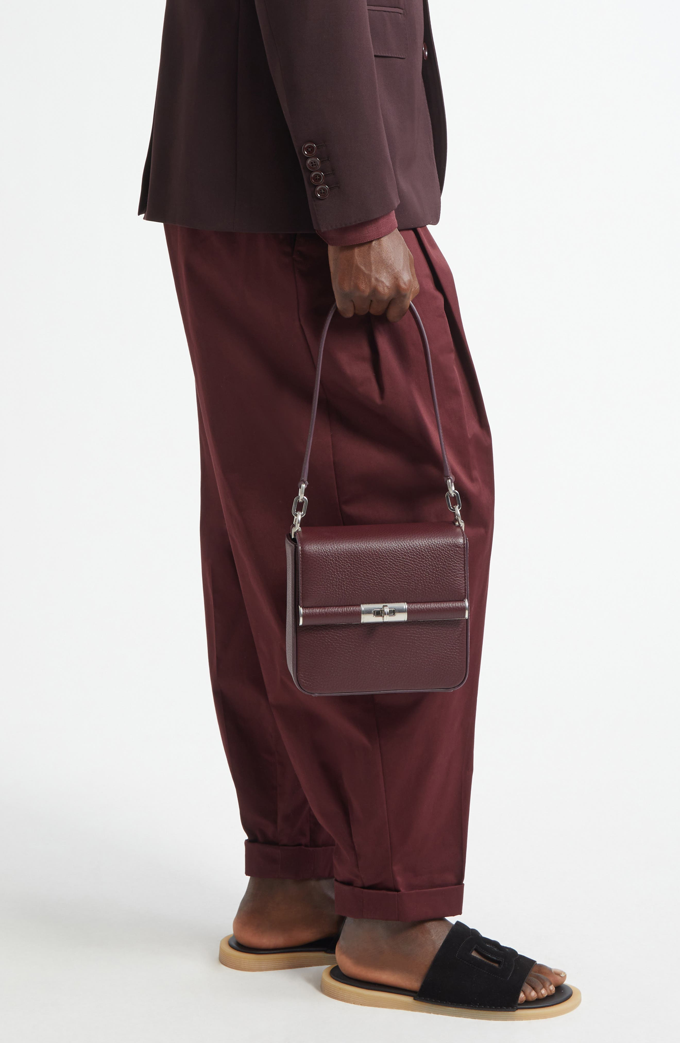 Dolce&Gabbana Marlene Leather Shoulder Bag in Burgundy at Nordstrom - 2