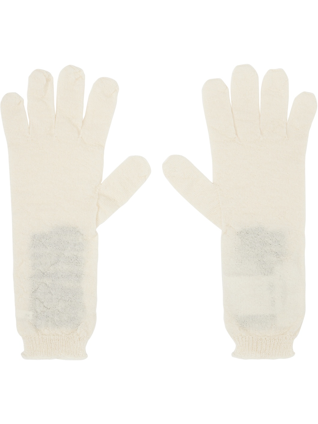 Off-White Wool Gloves - 2