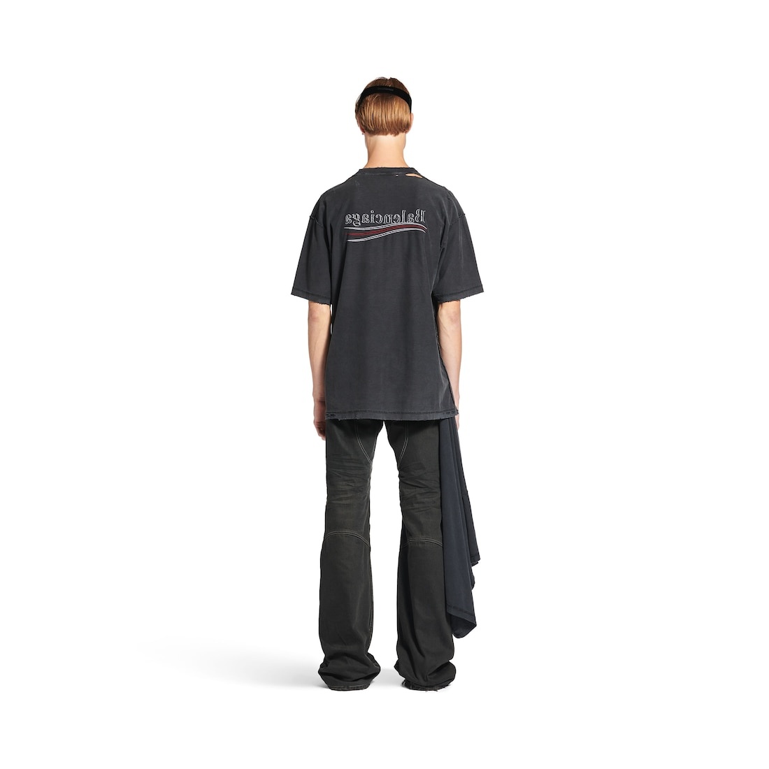 Political Campaign Inside-out T-shirt Large Fit in Black/white/red - 3