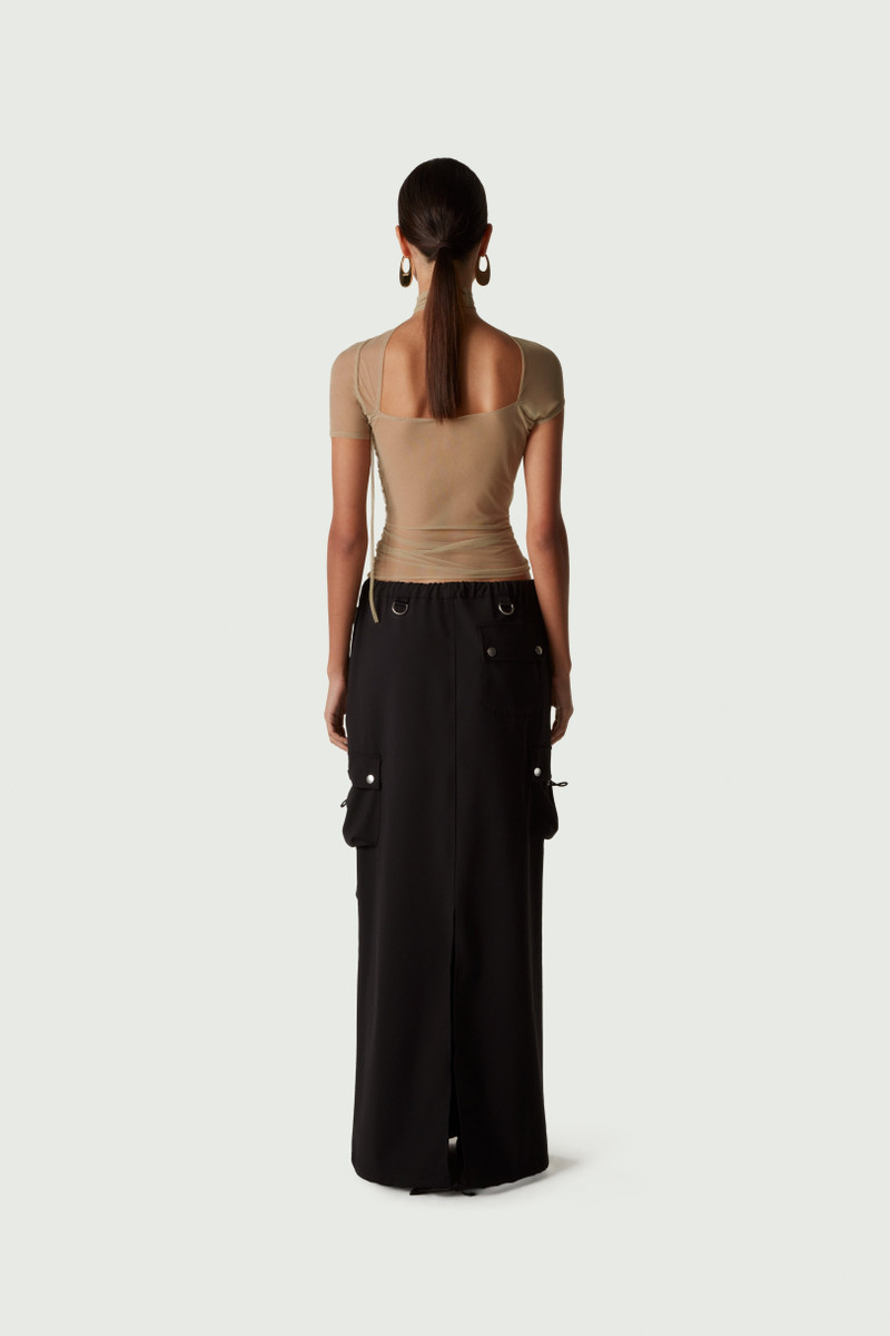 Tailored Cargo Maxi Skirt 4