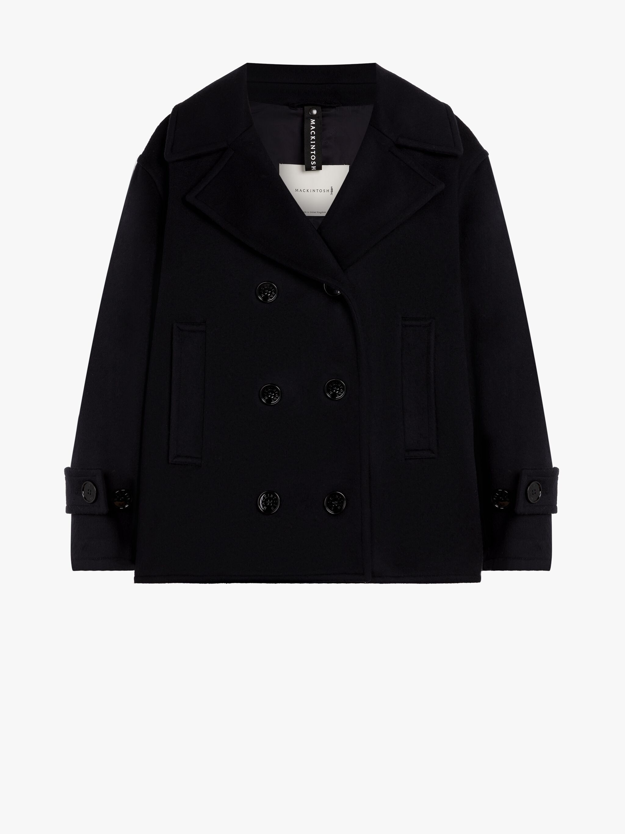 FIONA NAVY WOOL PEA COAT - 1
