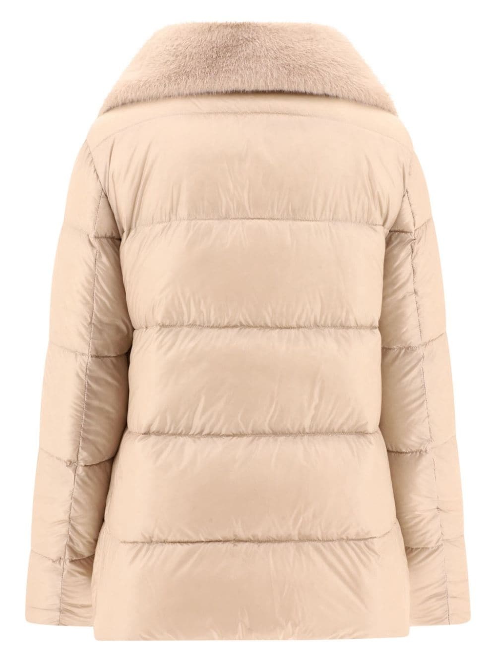 faux-fur collar quilted jacket - 2